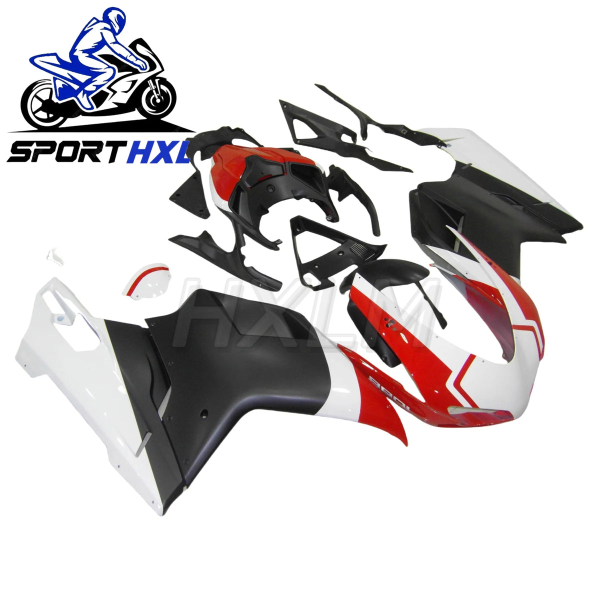 Top selling fairing kit for Ducati 848 1098 1198 07 08 09 10 11 deep blue white red fairings set 848 1198 2007-2011