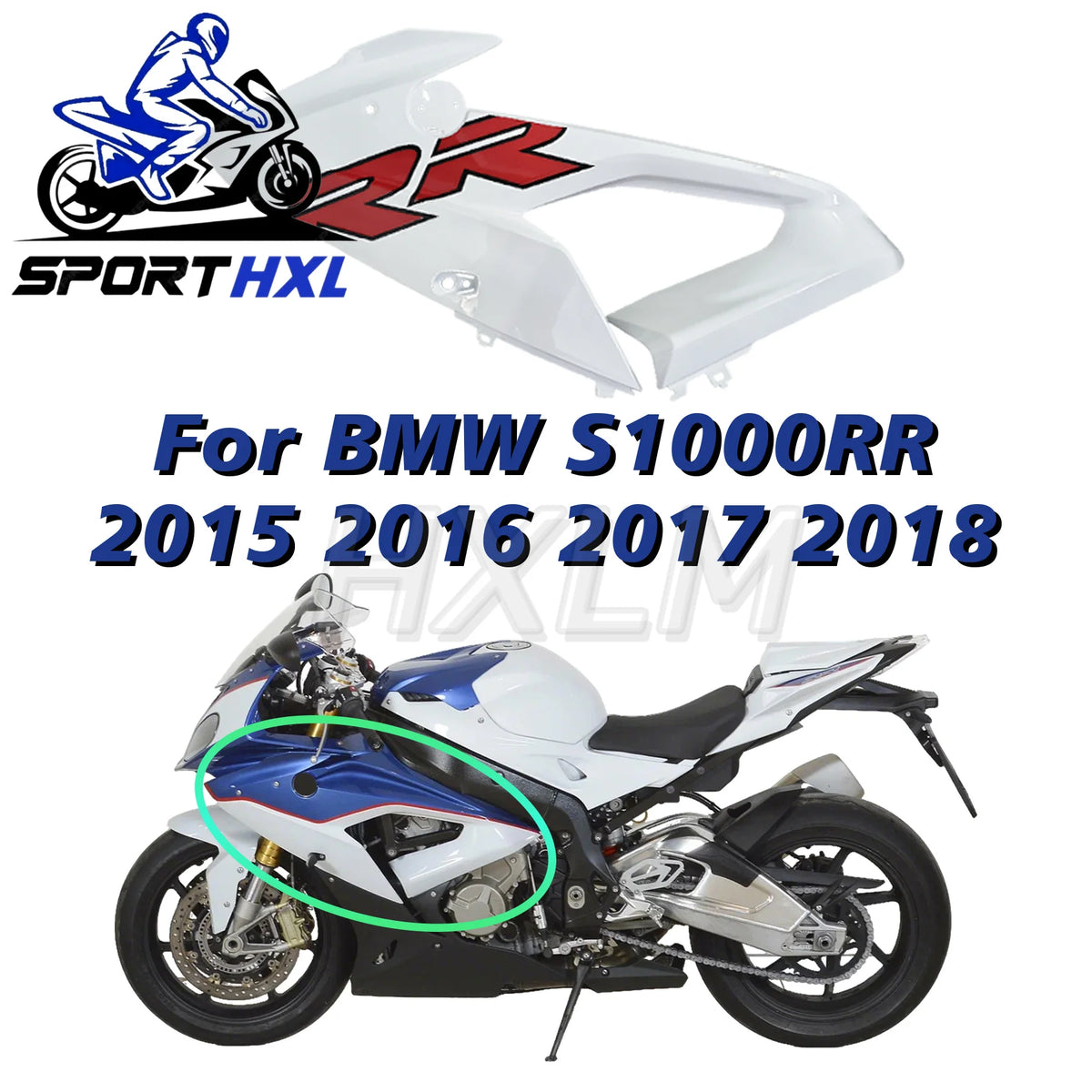 Suitable For BMW S1000RR 2015 2016 2017 2018 Side fairing Side protector Side panel Side cover ABS Injection Set