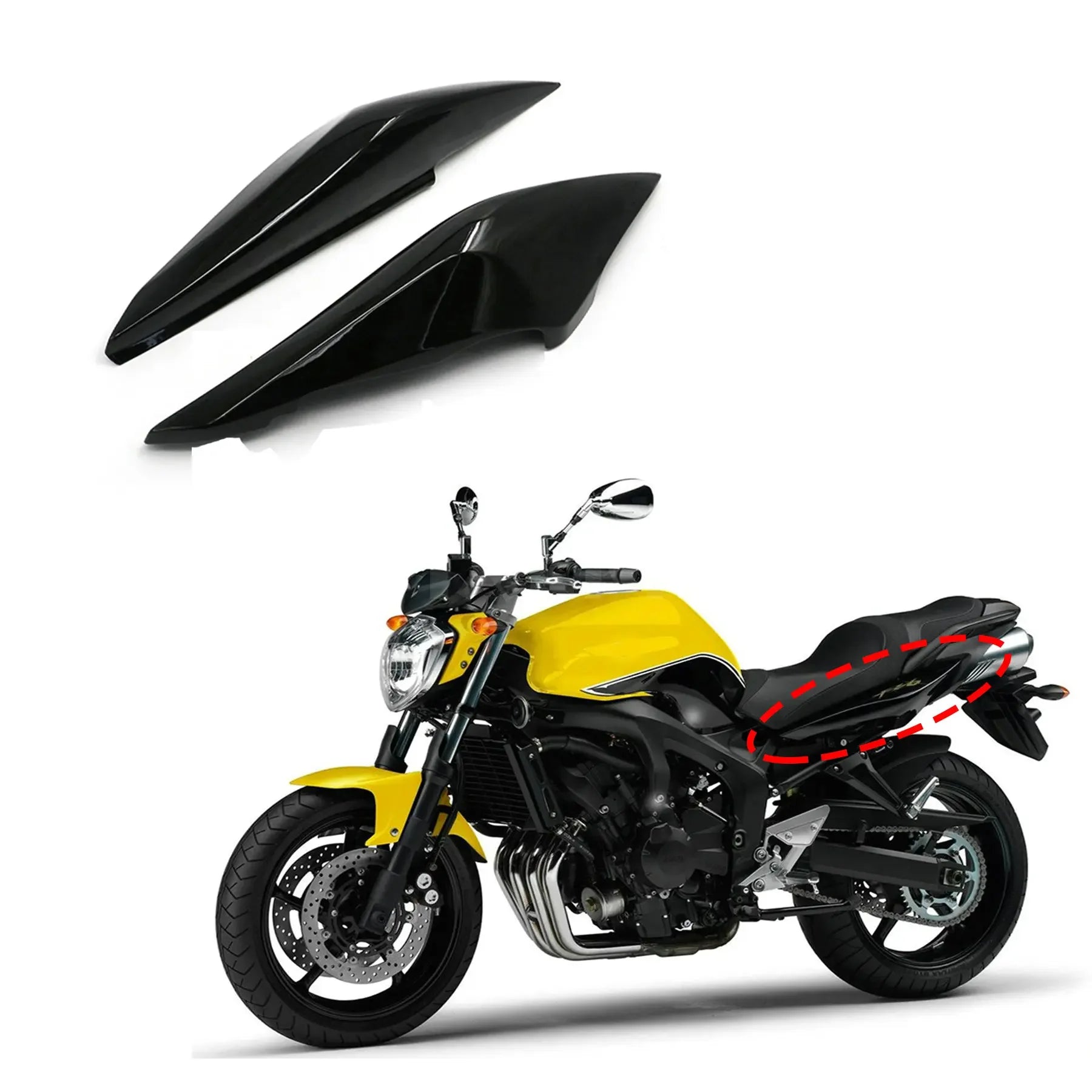 Motorcycle Fairing Side Upper Tail Seat Cover Cowl For Yamaha FZ6 FZ6-N FZ-6N FZ 6N 2006 2007 2008 2009 FZ6N Fairings Protector HXLMOTOR