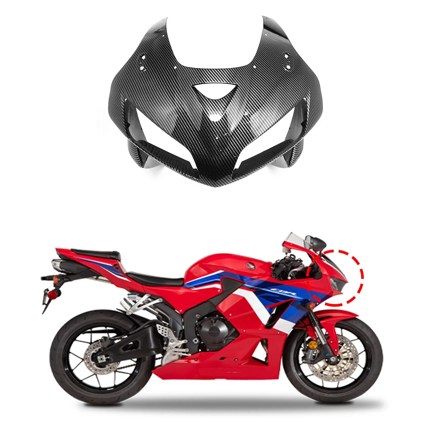 Motorcycle Accessories Front Upper Fairing Headlight Cowl Nose Panlel Fit For Honda CBR600RR 2005 2006 F5 07 CBR 600 RR HXLMOTOR