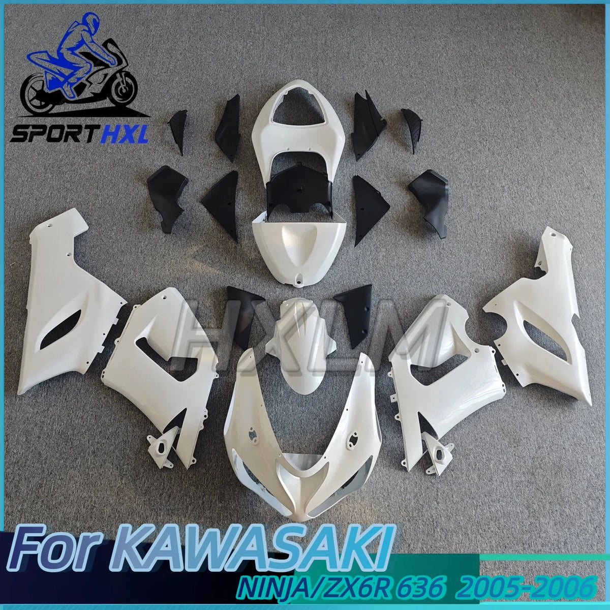 Custom Desig For Kawasaki Ninja ZX-6R 2005 2006 ZX 6R 636 ZX6R Full Fairing Kit,ABS Replacement Bodywork Matte Black Gray