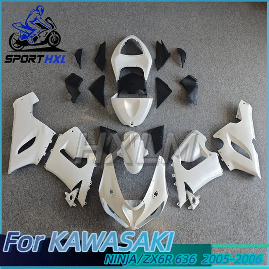 Custom Desig For Kawasaki Ninja ZX-6R 2005 2006 ZX 6R 636 ZX6R Full Fairing Kit,ABS Replacement Bodywork Matte Black Gray