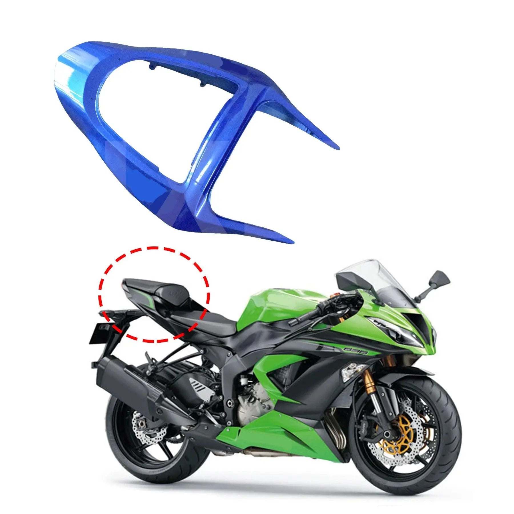 Fit For KAWASAKI ZX-6R 636 ZX6R ZX 6R 2003 2004 Motorcycle Front Fairing Upper Nose Cover Headlight Head Cover HXLMOTOR