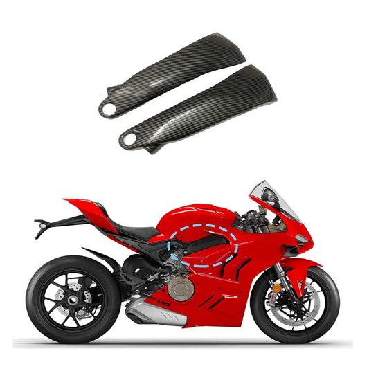 For DUCATI Panigale V4 V4S V4R 2018-2023 Carbon Fiber Frame Covers Fuel Tank Side Panels Fairing Kit Motorcycle Accessories Logo HXLMOTOR