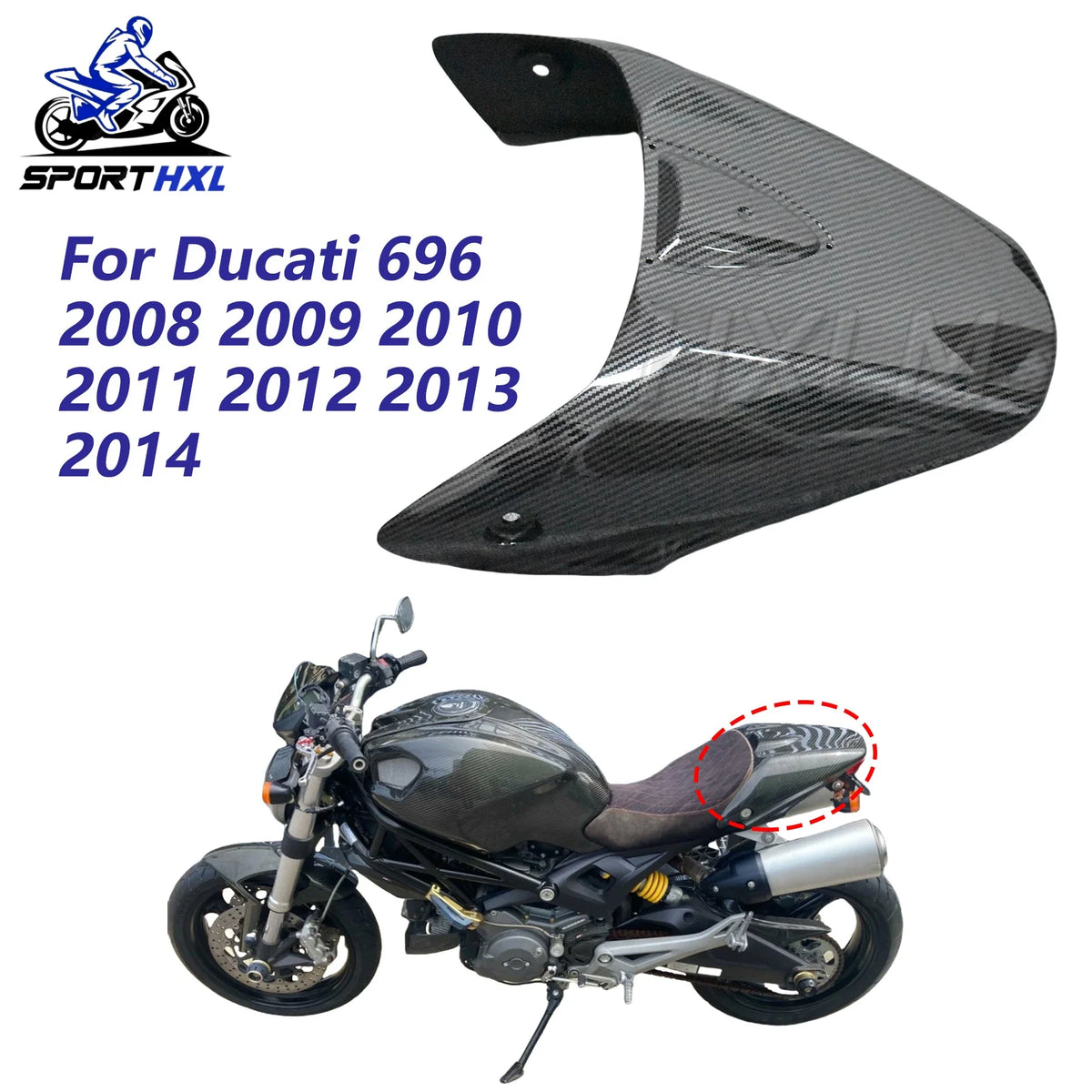Motorcycle Rear Passenger Cowl Seat Back Cover Fairing Part For Ducati Monster 696 795 796 2008-14 /for 1100 1100S 09-11 ABS