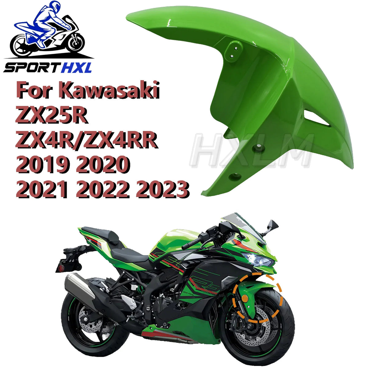 Front Fender Mudguard Cover Fairing Fit for Kawasaki ZX-25R ZX25R 2019-2023 year 19 20 21 22 23 ZX-4R ZX4R 2023-2024