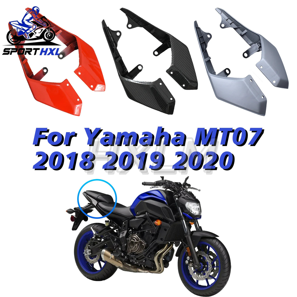 Molded Rear Side Cover Plastic For Yamaha MT07 2018-2020 Rear Seat Side Fairing Rear Seat Side Cover Injection ABS