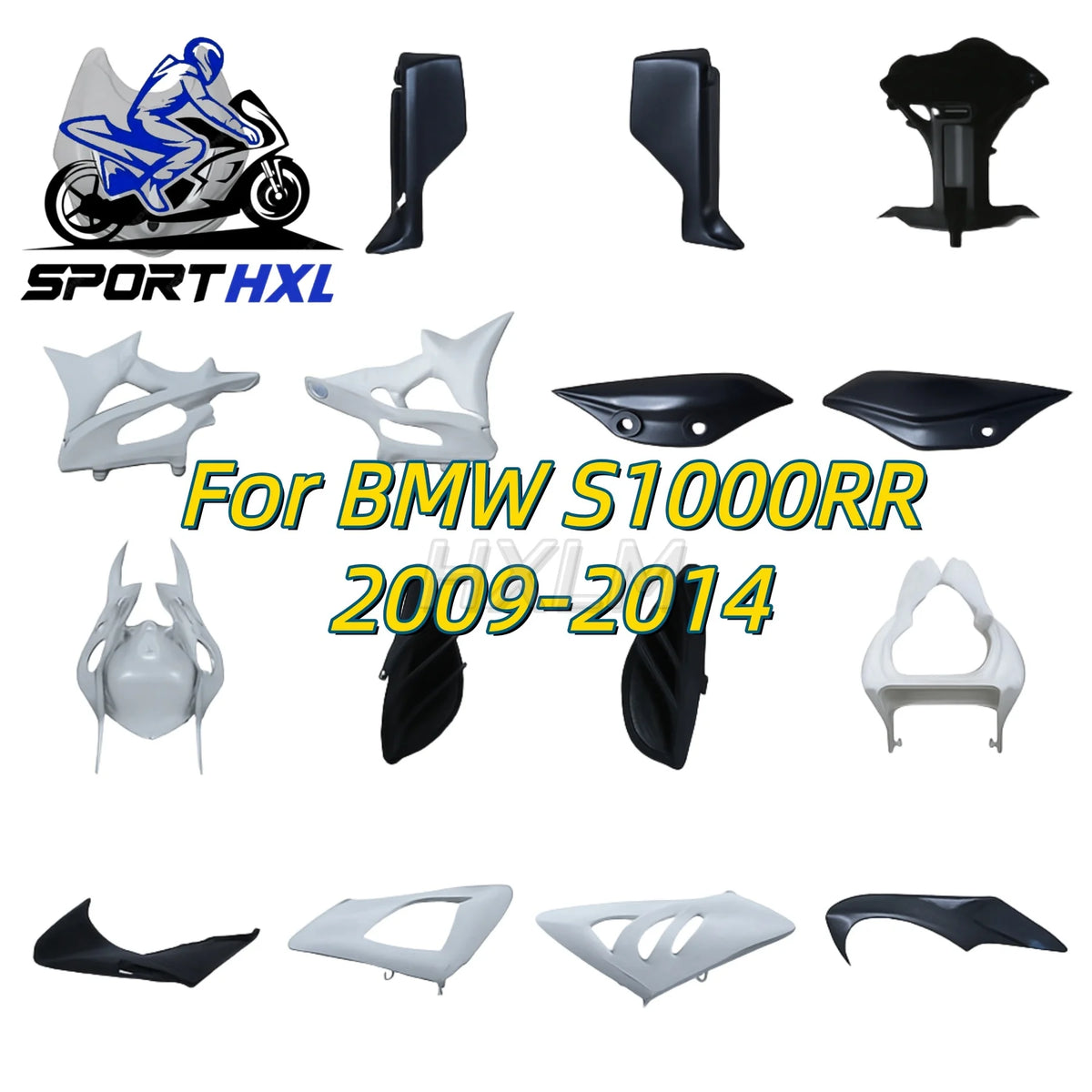 For BMW S1000RR 2009-2014 13 12 11 10 09 Bodywork Fairing Unpainted Components Accessories Pack left and right High Quality ABS