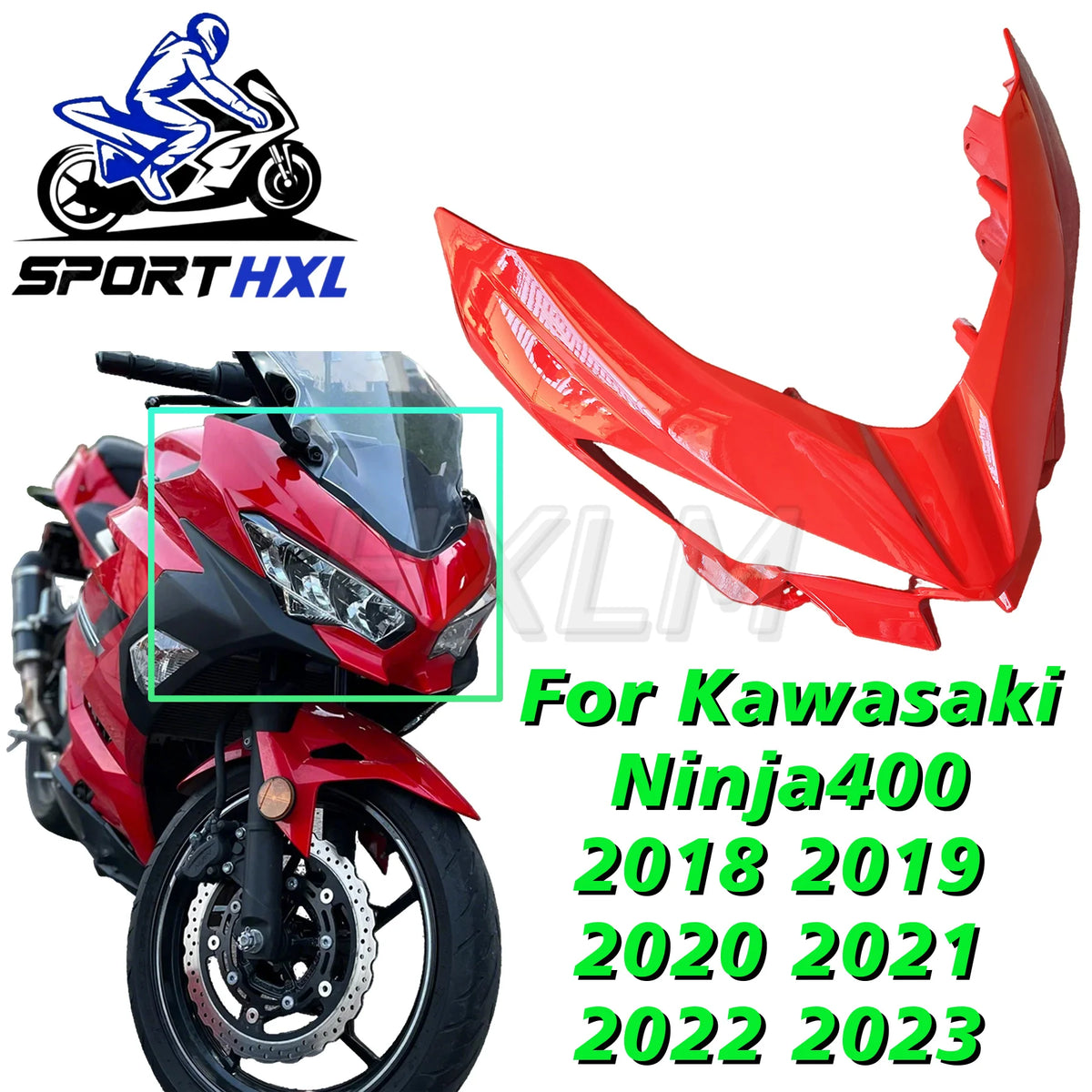 Fit For Kawasaki Ninja400 2018-2023 Front nose headlight cover Front headlight cover Headlamp cover Front protector Customized
