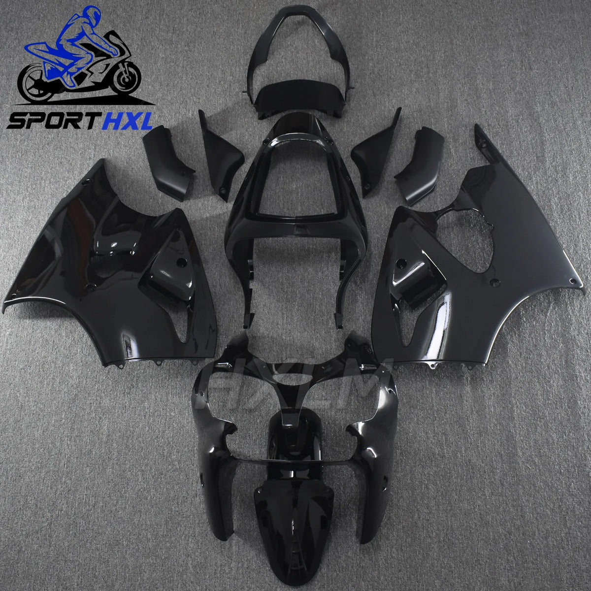 Plastic Fairings For KAWASAKI ZX6r 2000 - 2002 Glossy Black Body Kits for ZX6r 636 ZX-6r 2000 2001 2002