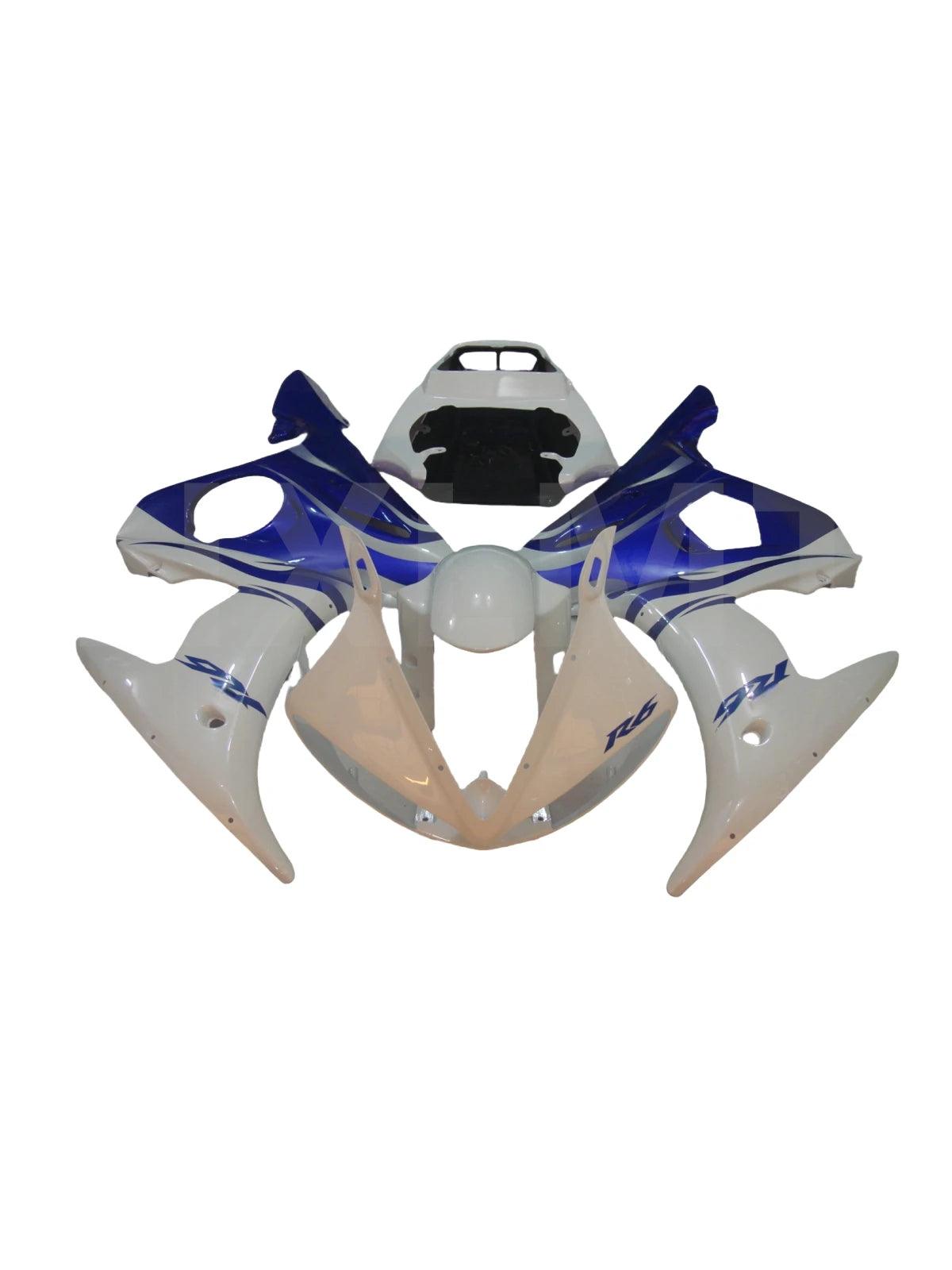 Plastic Fairings YZF600 R6 2003 - 2005 White Blue Fairing Kits YZF600 R6 07 Motorcycle Fairing YZFR6 06 no paint HXLMOTOR