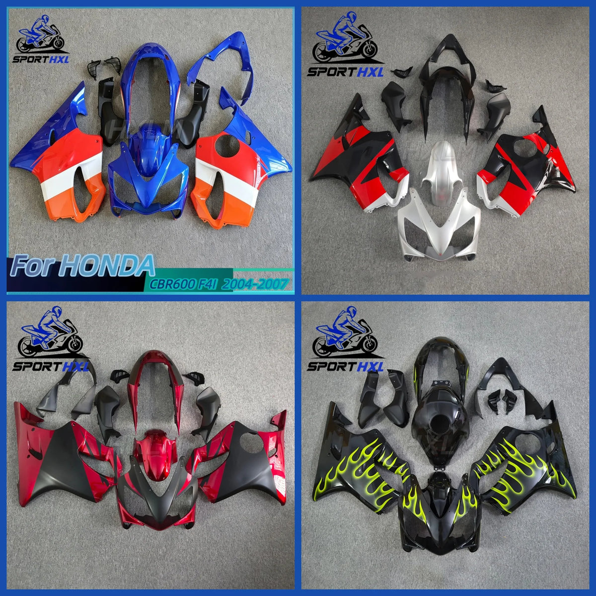For Honda CBR600F CBR600 F CBR 600F F4i 2004 2005 2006 2007 Cowl Body Full Fairing Kit Tank Bodywork ABS Injection Plastic Black