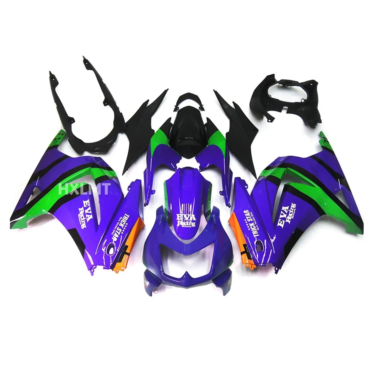 For Kawasaki Ninja300 EX300 Ninja 300 250 2008-2012 Motorcycle Accessories Bodywork Injection ABS Full Fairings Panel Mold Kit HXLMOTOR