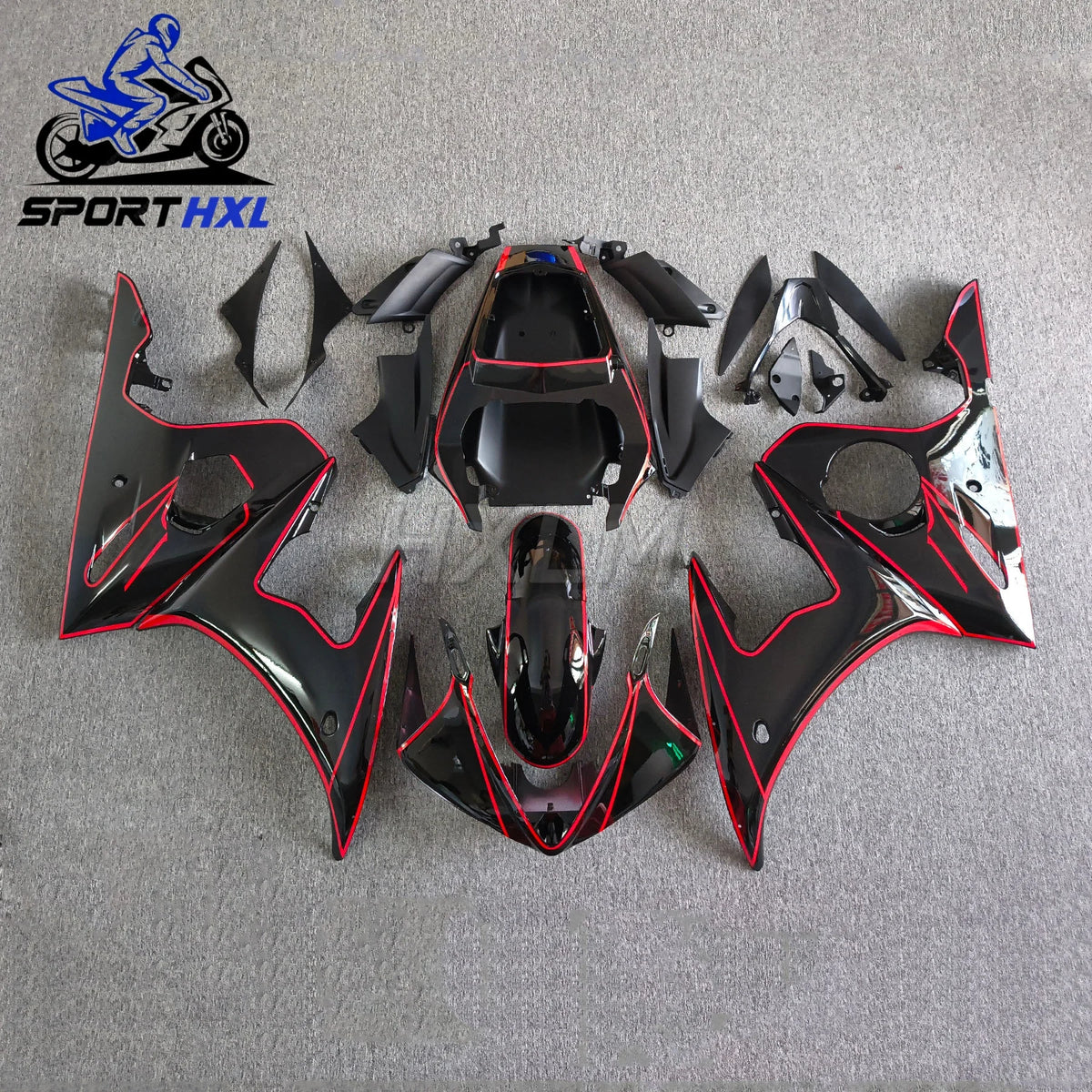 For YAMAHA YZFR6 2003 Motorcycle Fairing Body Kits for YAMAHA YZFR6 2003 - 2005 Fairings Black unpainted