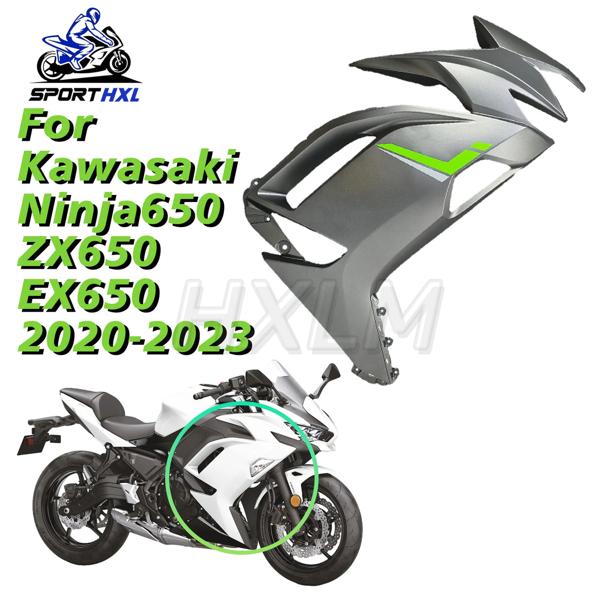 Reliable Side panel For Kawasaki Ninja650 ZX650 EX650 2020-2023 Side fairing Side cover Side protector ABS Molded Plastic