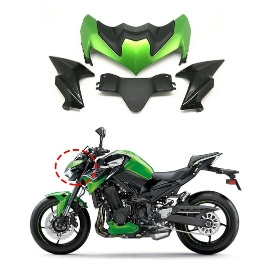 Motorcycle ABS Front Headlight Fairing Beak Cowl Cover Extender Aerodynamic Winglets For Kawasaki Z900 2020 2021 ZR900 ABS Z 900 HXLMOTOR