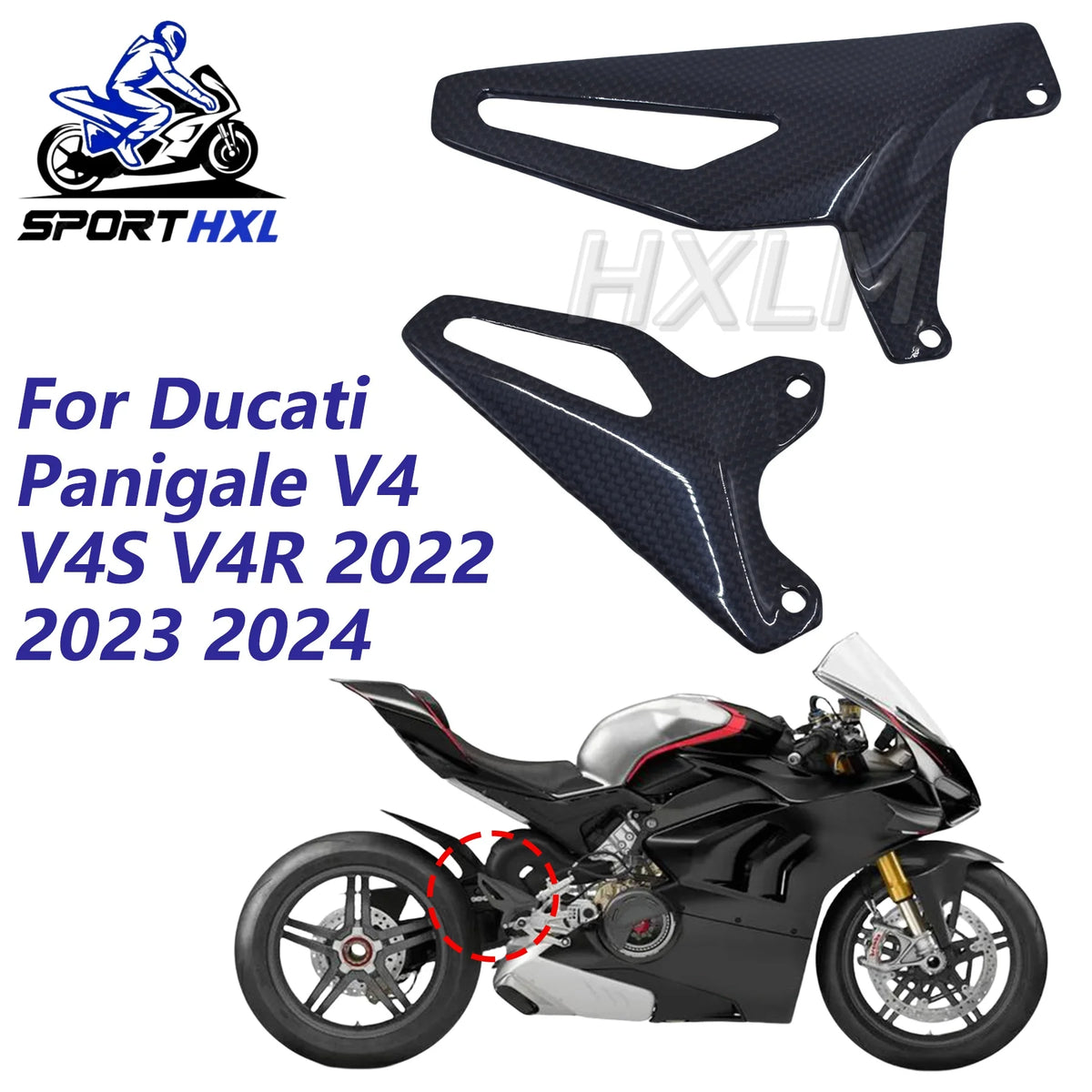 For Ducati Street fighter V4 modified elevated pedal pedal assembly carbon painted look eagle wing