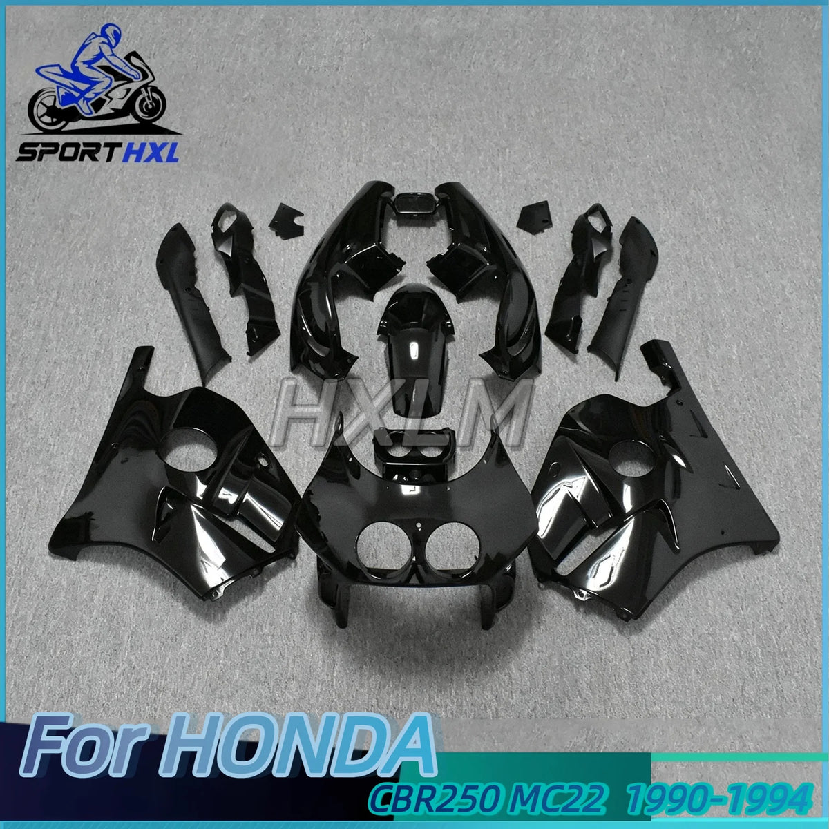 Bright Black Fairing Kit For HONDA CBR250RR MC22 1990 1991 1992 1993 1994 ABS Injection Bodywork Set