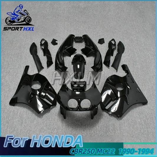 Bright Black Fairing Kit For HONDA CBR250RR MC22 1990 1991 1992 1993 1994 ABS Injection Bodywork Set