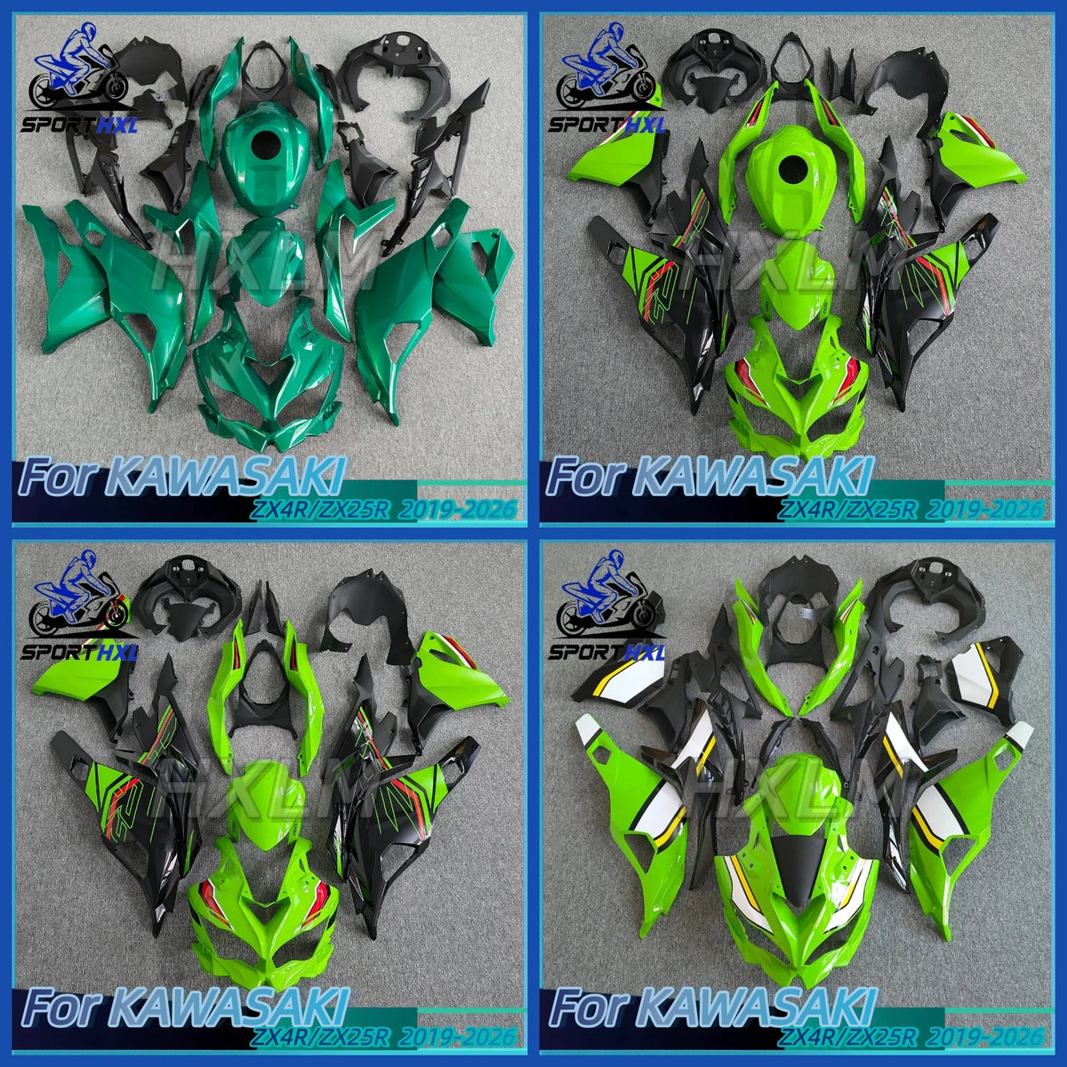 For Kawasaki ZX4R 2019-2025 ZX 4R ZX4RR Motorcycle Injection Cowling Full Green Black Printed Yellow Bodywork Fairing Kits