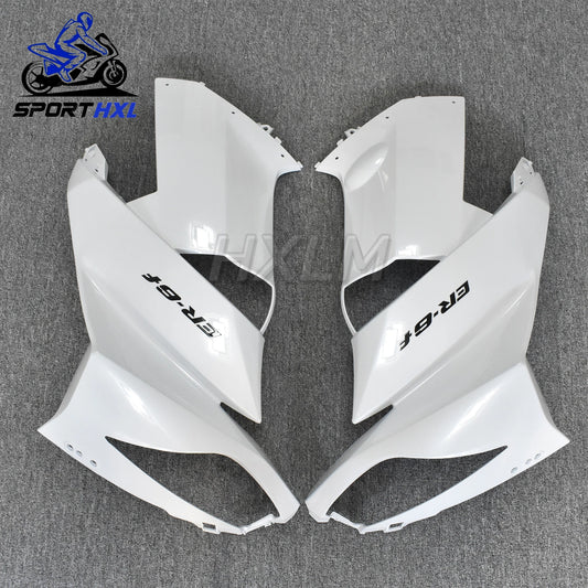 Bright Black Motorcycle Fairing Left Right Panel Trim Cover Cowling Frame Protectors Fit For Kawasaki ER6F 2009-2011