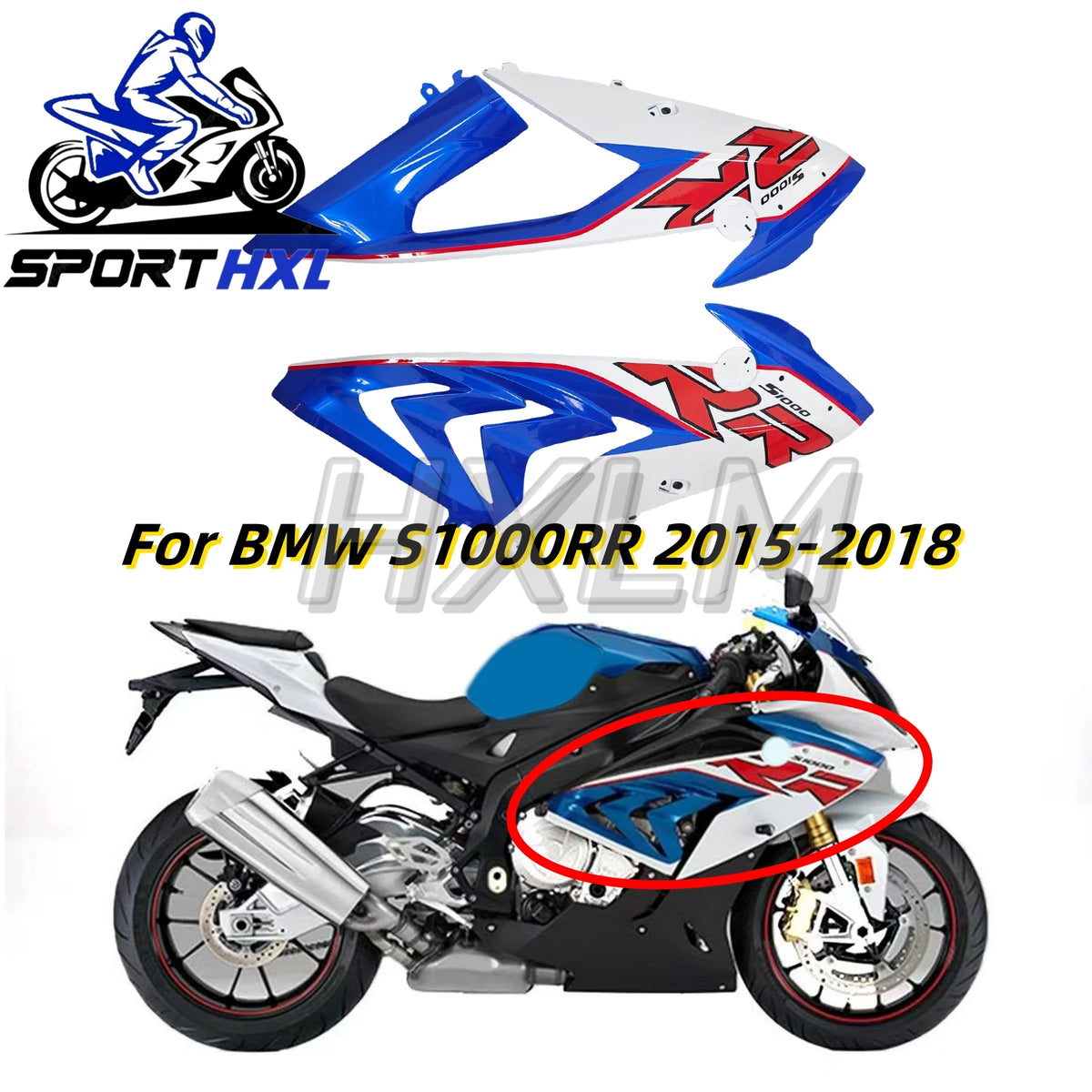 Motorcycle Accessories For BMW S1000RR 2015 2016 2017 2018 Motorcycle Side Upper Panel Fairing Cover Left Right ABS Carbon Paint