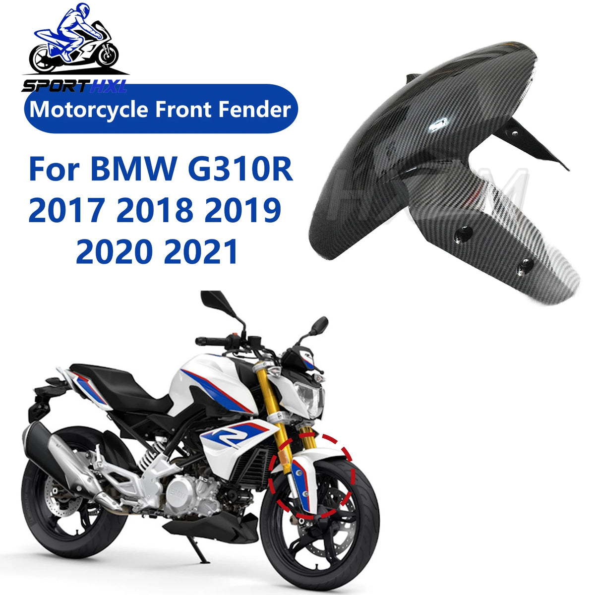 ABS Universal Motorcycle Mudguards Front Rear Fender Splash Guard Extension for BMW G130R 2017-2021