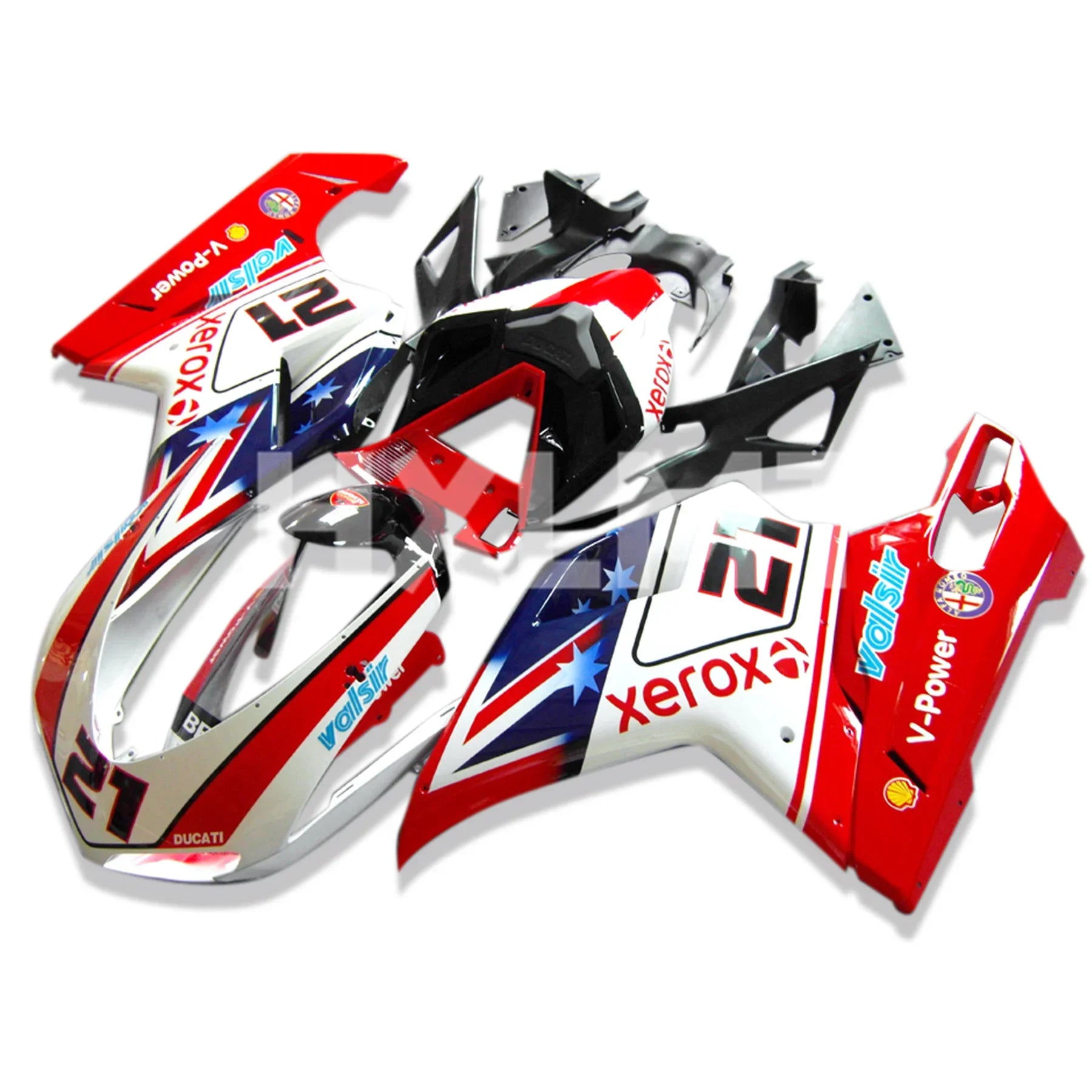 Motorcycle Fairing Kit ABS Plastic Injection Body Cowl Full Bodykits Accessories For DUCATI 848 1098 1098S 1198 2007 2008 2009 HXLMOTOR