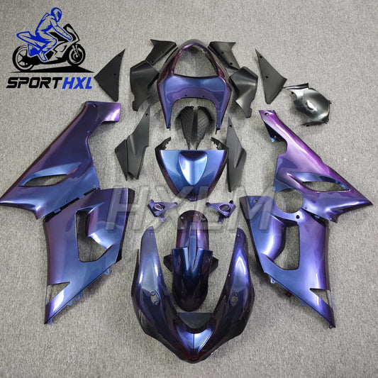 Custom Motorcycle Fairings Kit For Kawasaki Ninja ZX-6R 05 06 ZX 6R ZX6R 2005 2006 Plastic Shell Green Black Bodywork Set