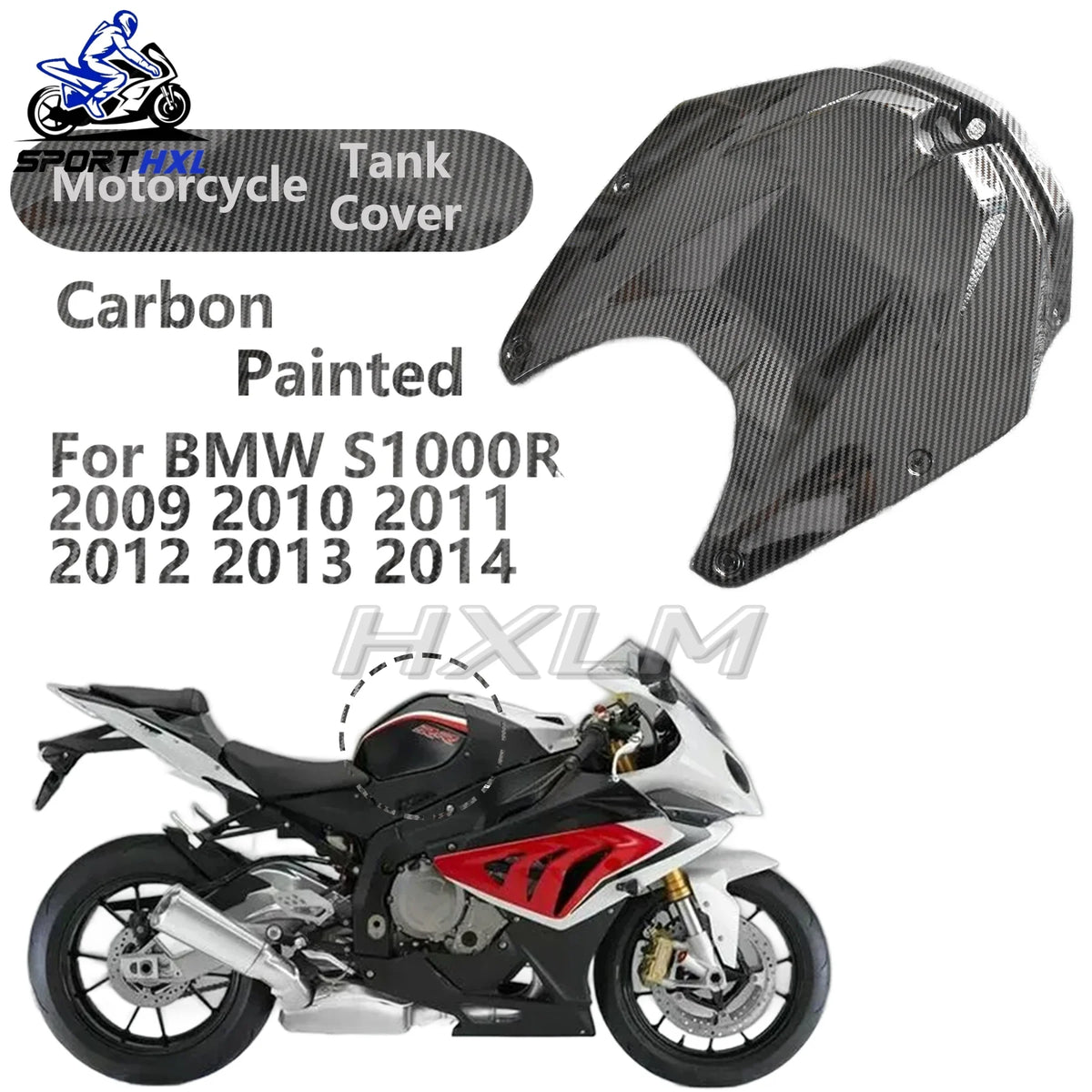 For BMW S1000RR S1000R 2009-2014 Motorcycle Carbon painted look Fuel Gas Tank Cover Guard Protector