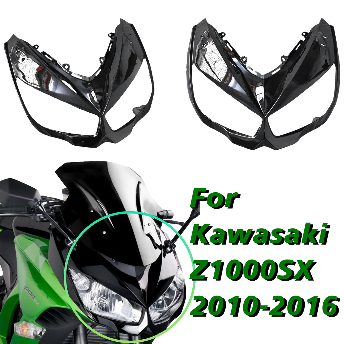 Motorcycle Front Upper Fairing Headlight Cowl Nose Fit for Kawasaki Z1000SX 2010 2011 2013 2014 2015 16 fairing headlight cover