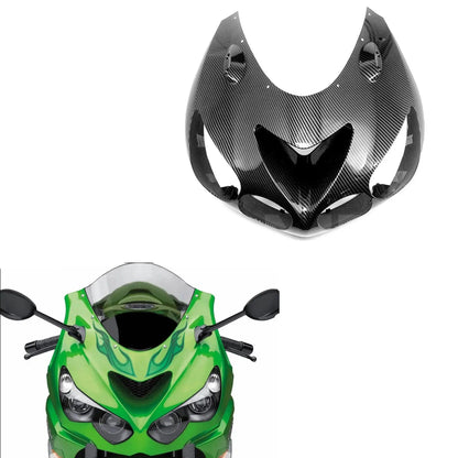 For Kawasaki NINJA ZX14R 2006-2011 Front Upper Headlight Fairing  Shroud Cover Front Turn Signal Bracket Headlight Lower Panel HXLMOTOR
